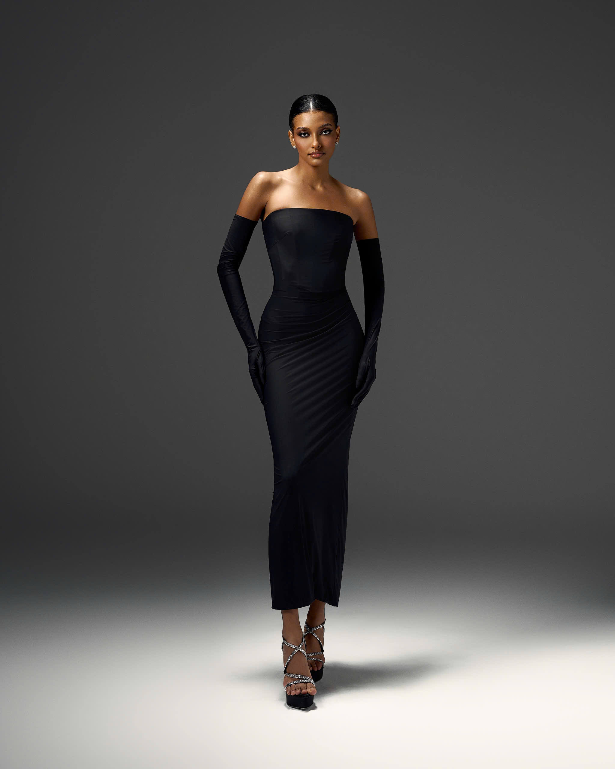 Ruched Chiffon Gown