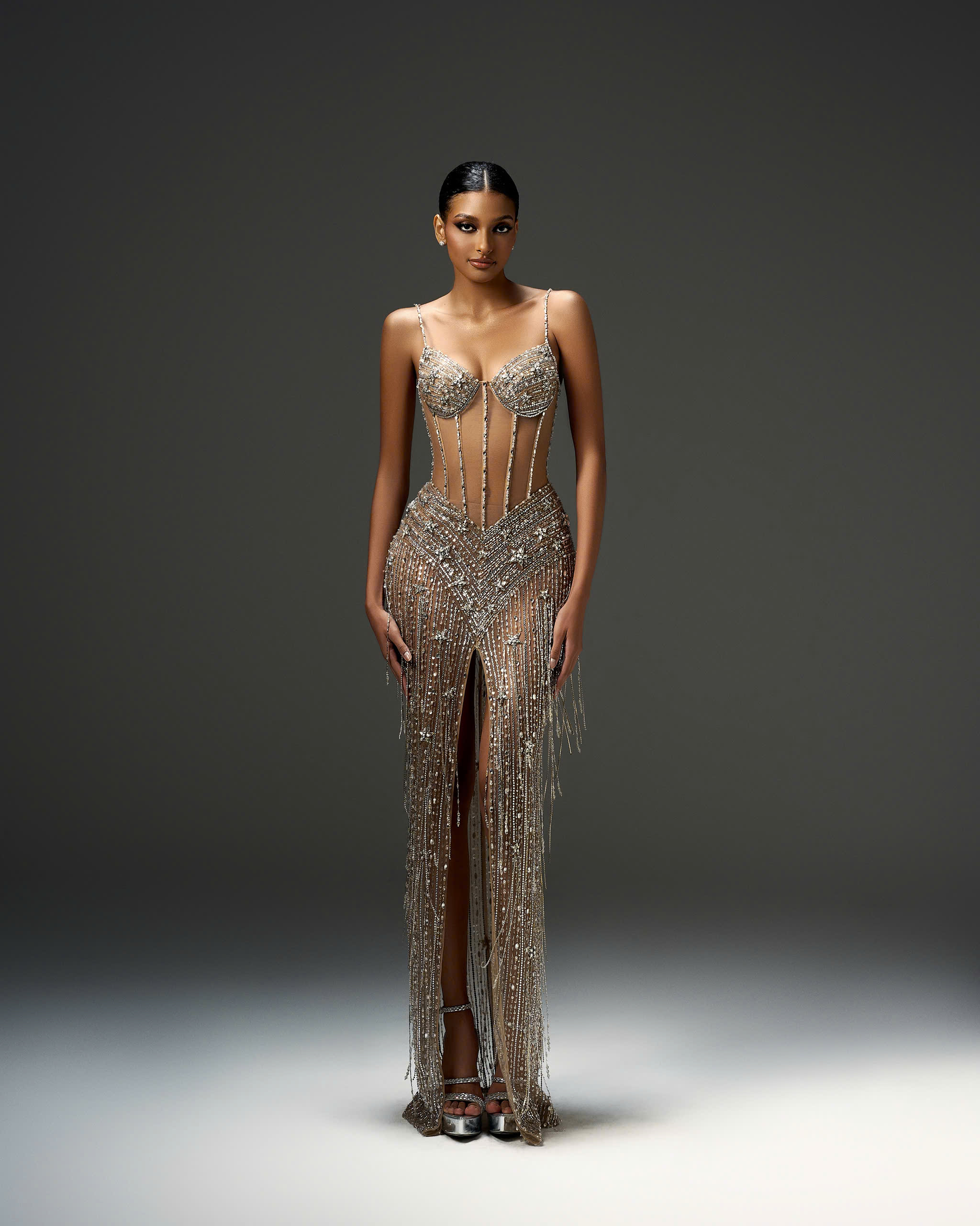 Crystal Mesh Sweetheart Gown