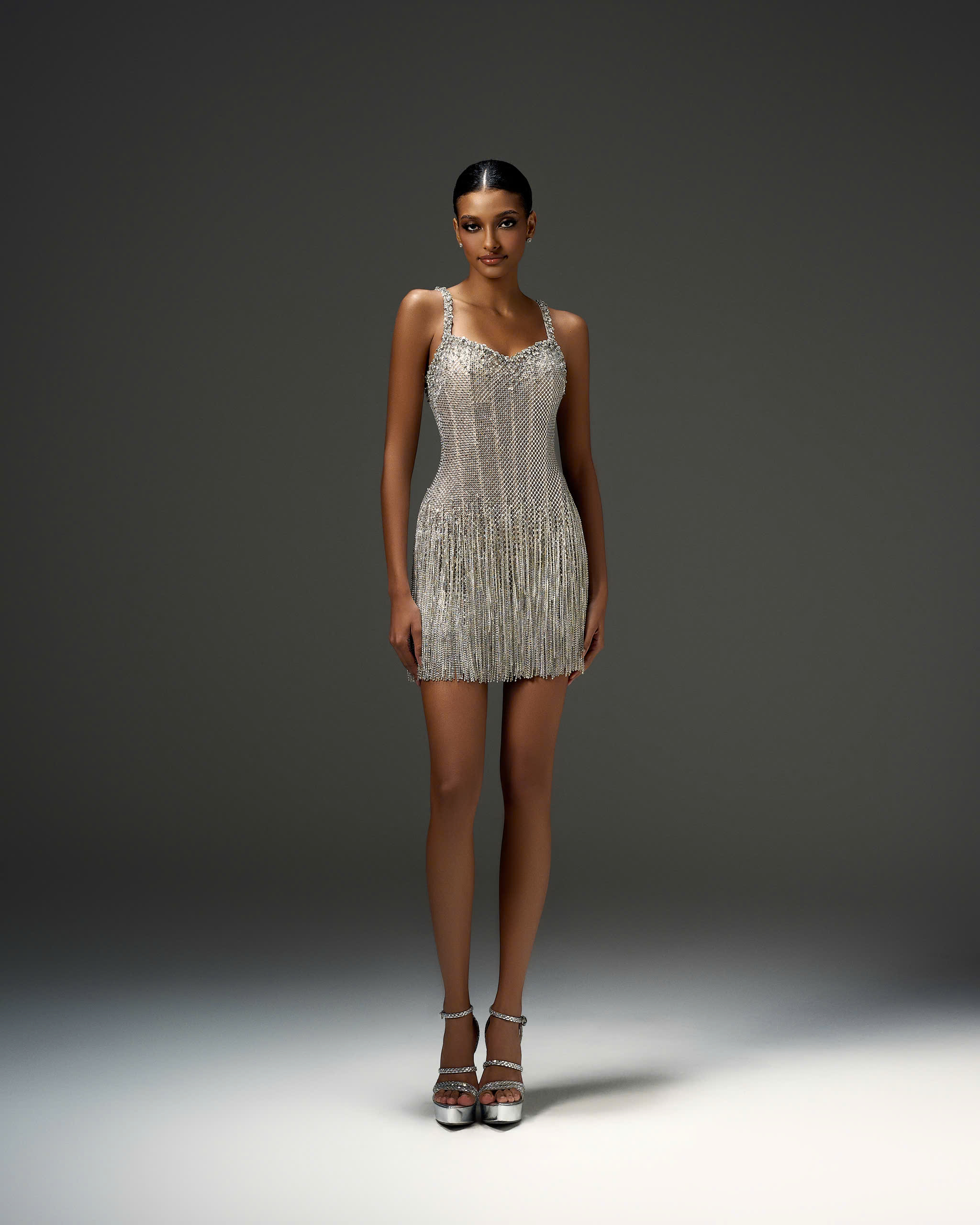 Plunging Halter Corset Gown