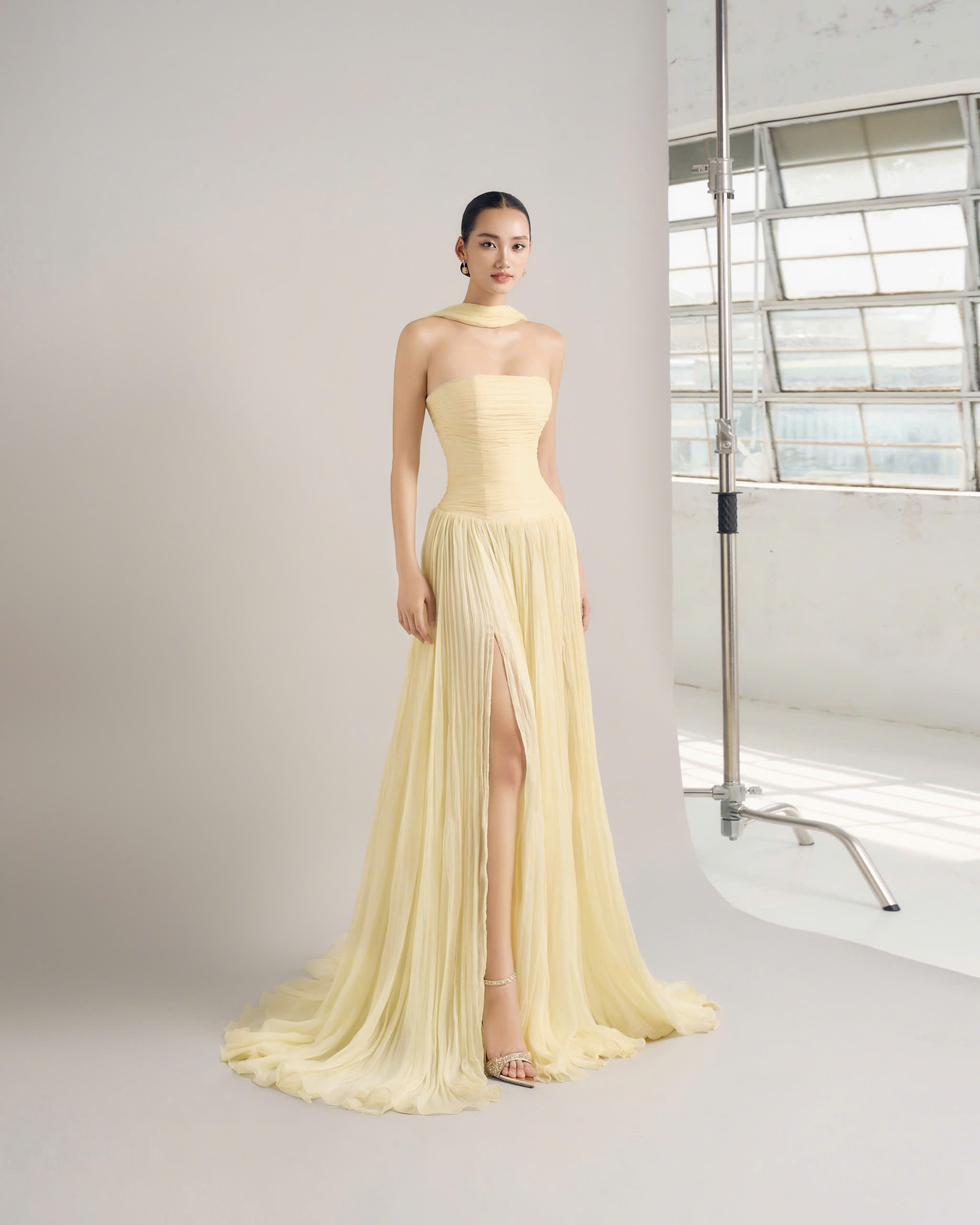 Crystal Scoop Neck Gown